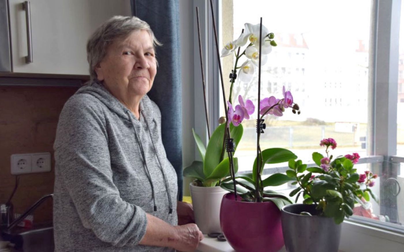 Gisela Franz lebt glücklich in ihrer neuen Wohnung im Senioren-Quartier